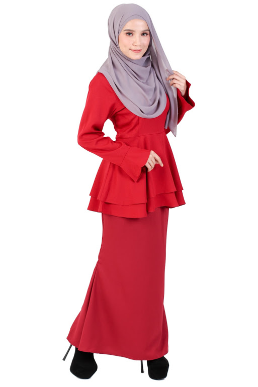 QA-236 Pretty Women Peplum Top Red 