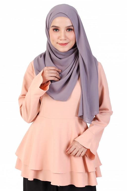 QA-236 Pretty Women Peplum Top Peach 