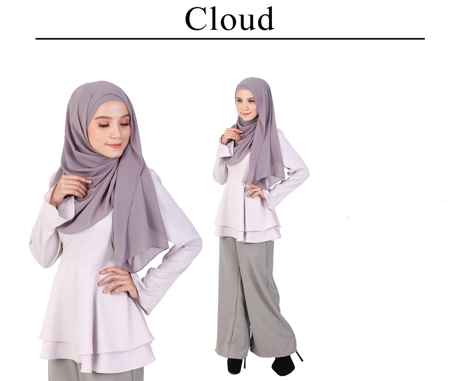 QA-236 Pretty Women Peplum Top Cloud