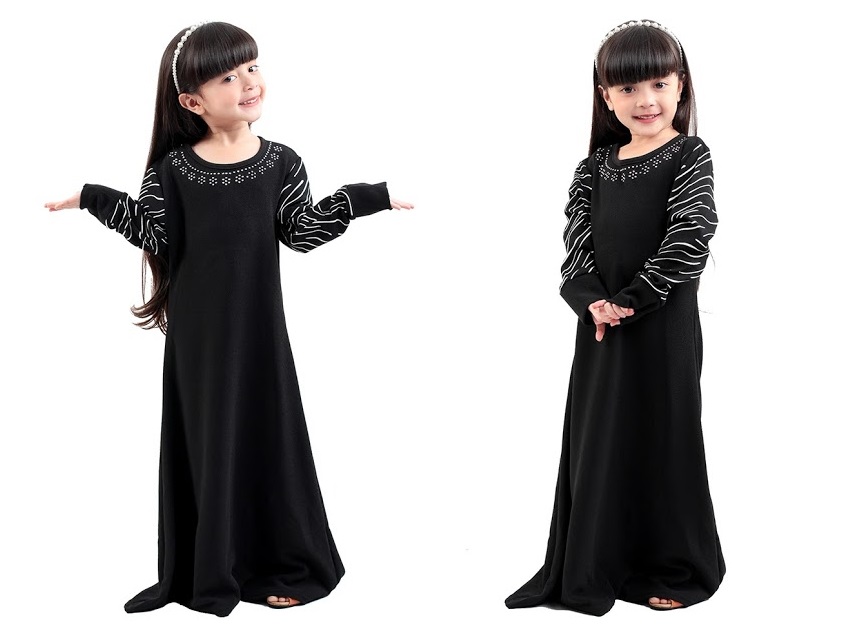 QA-273 Pretty Kids Muslimah Jubah Black
