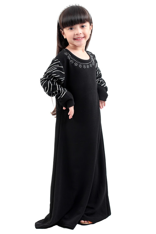 QA-273 Pretty Kids Muslimah Jubah Black