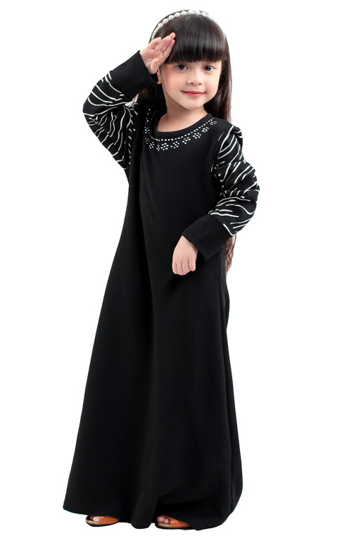 QA-273 Pretty Kids Muslimah Jubah Black