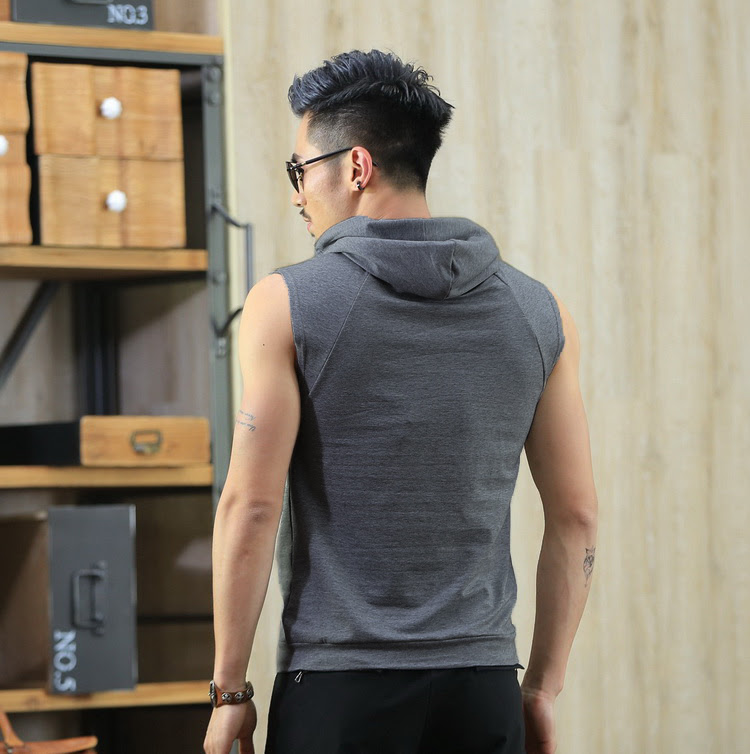 QA-286 Fashion Men Hoodie Dark Grey