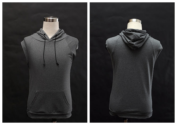 QA-286 Fashion Men Hoodie Dark Grey