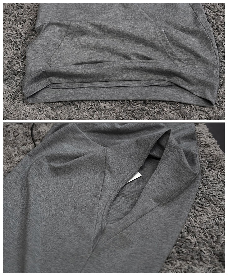 QA-286 Fashion Men Hoodie Dark Grey