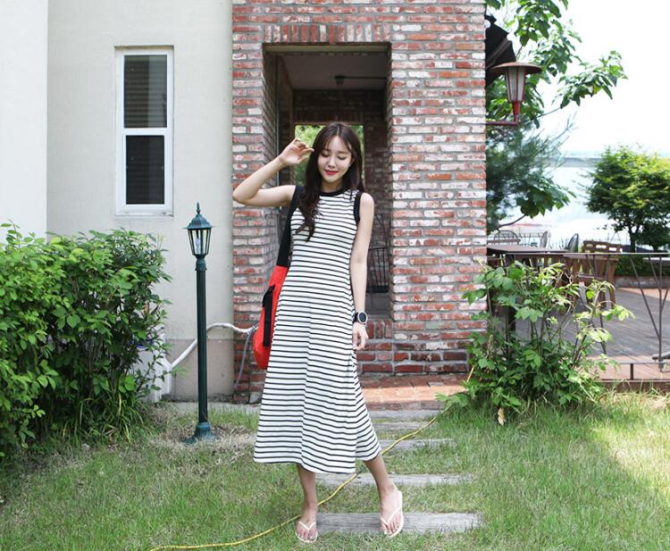 GW2133 Lovely Stripe Dress As Picture