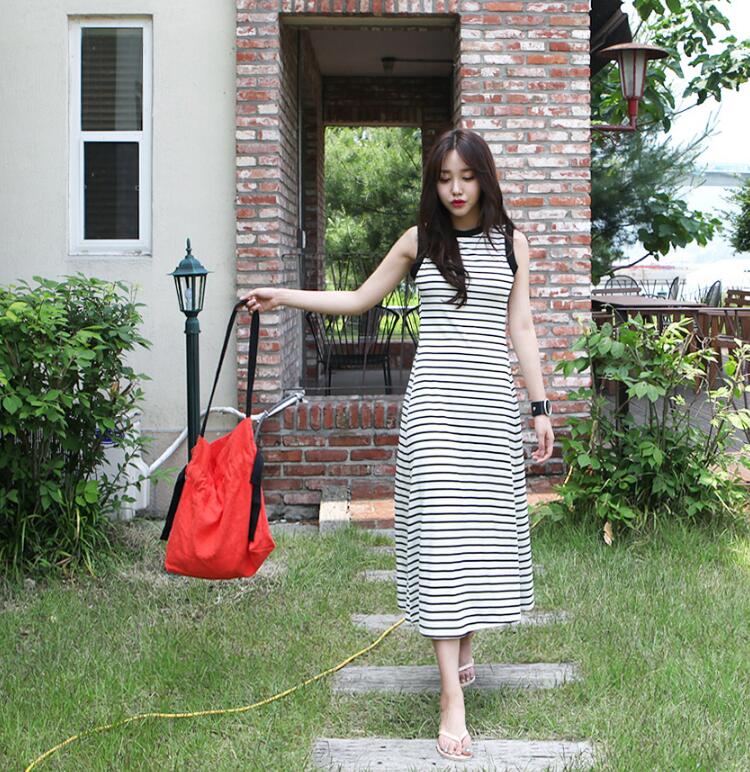 GW2133 Lovely Stripe Dress As Picture