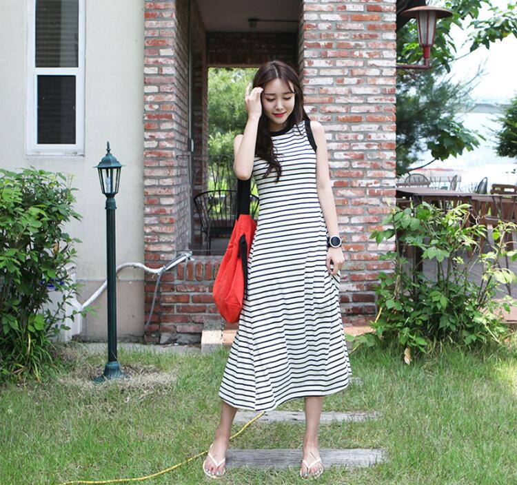 GW2133 Lovely Stripe Dress As Picture