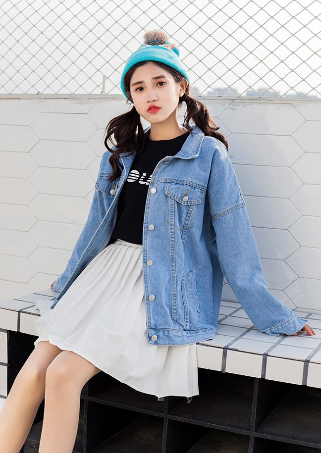 GW2179 Casual Denim Jacket Blue 