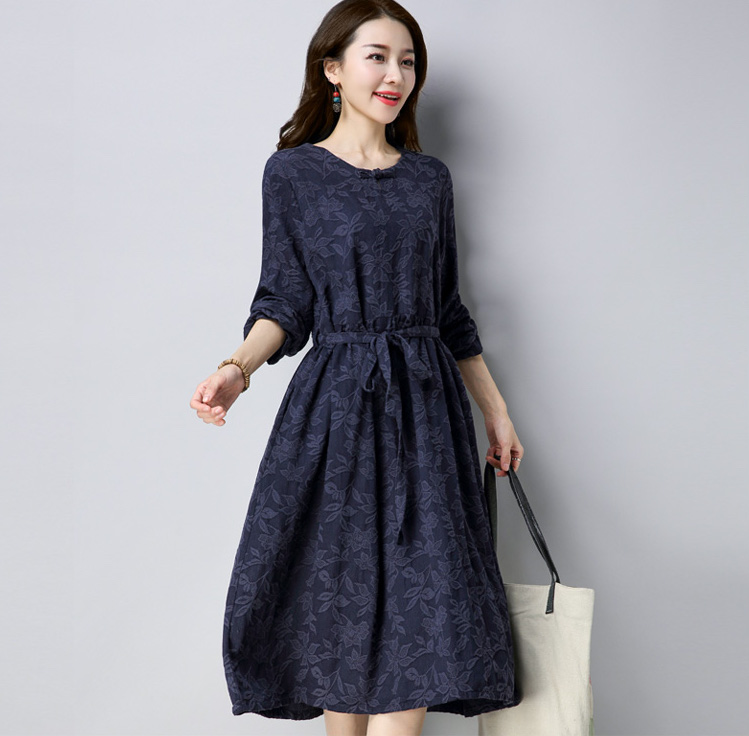 WD7599 Elegant Dress Dark Blue