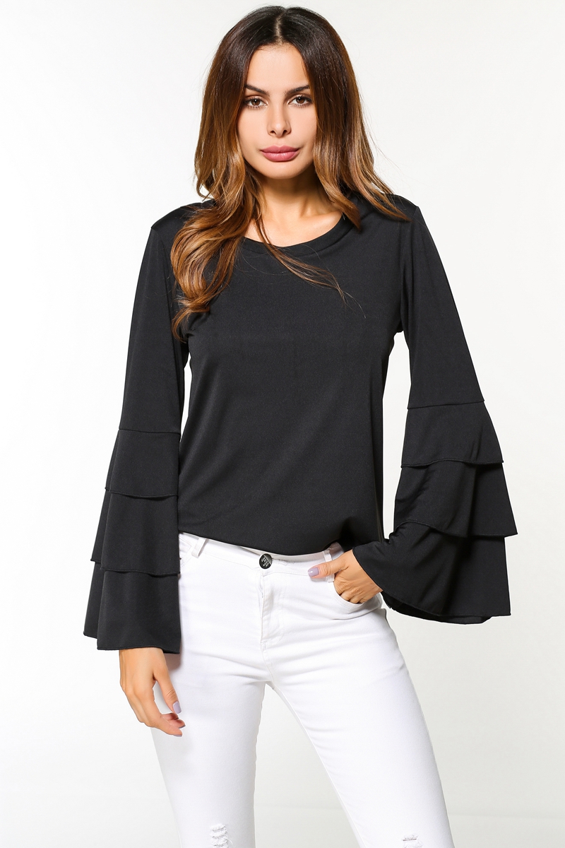 WT7606 Europe Fashion Top Black