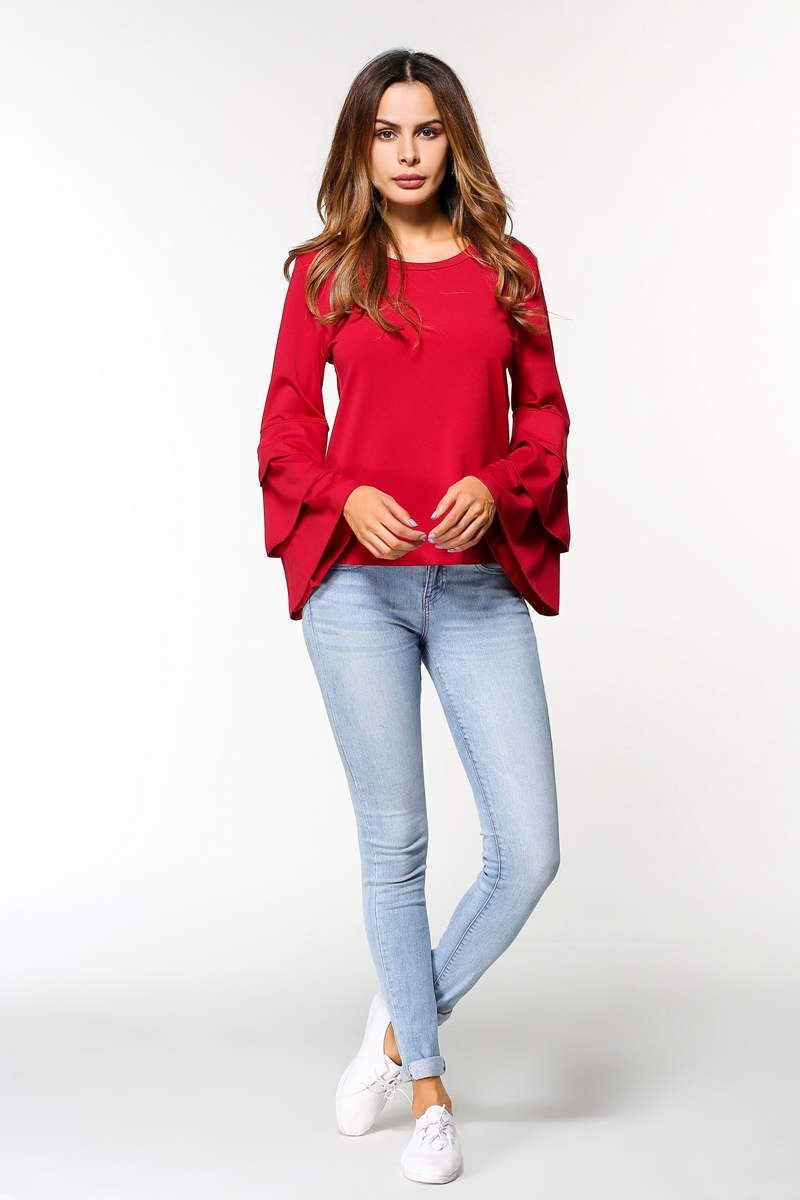 WT7606 Europe Fashion Top Red
