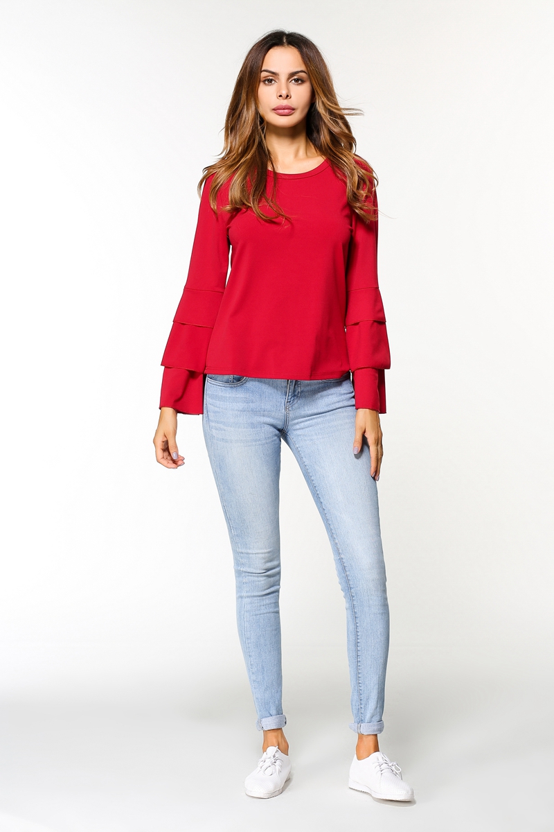 WT7606 Europe Fashion Top Red