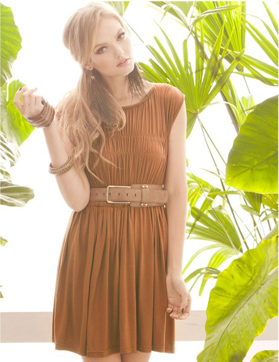 KF507 Pretty Dress Brown