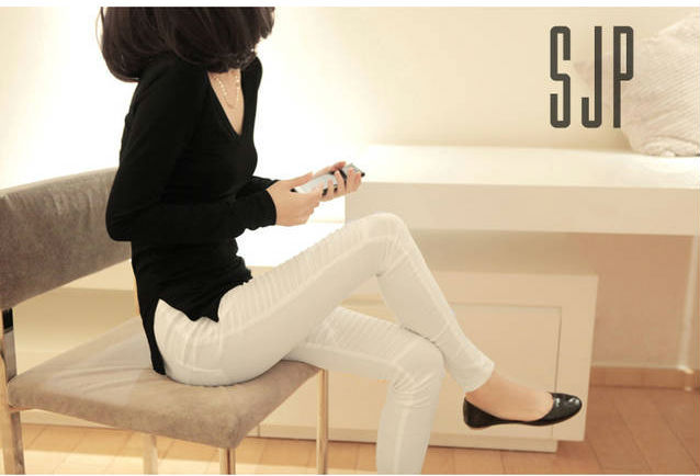 KF514 Long Sleeved V-Neck T-Shirt Black