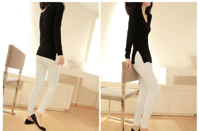 KF514 Long Sleeved V-Neck T-Shirt Black