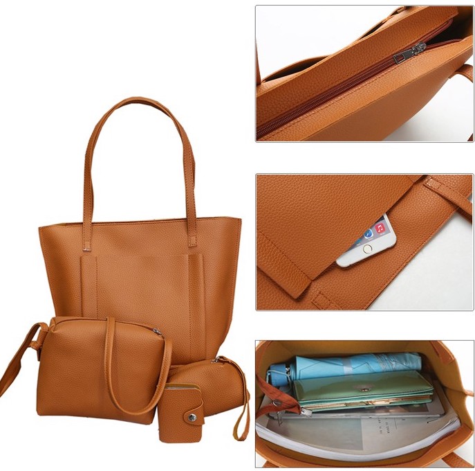 KY1004 Fashion Sling Bag (4 in 1) Brown