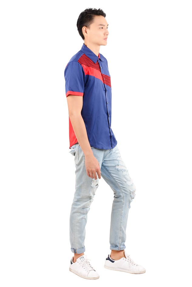 QA-236 Men Stylish Casual Shirt Blue