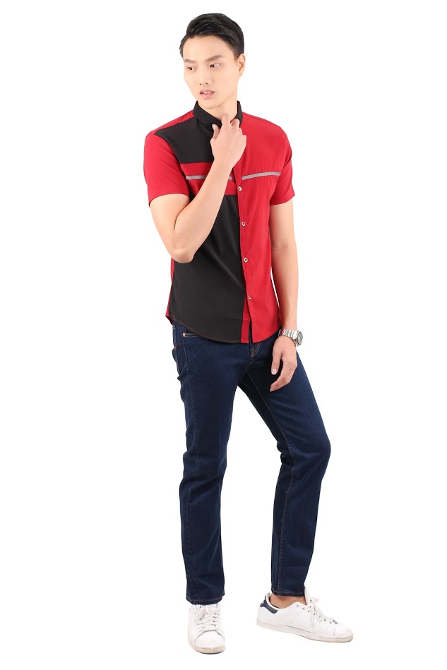 QA-237 Men Trendy Shirt Red