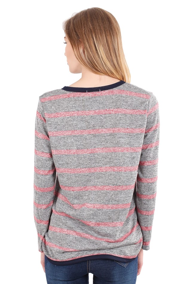 QA-300 Pretty Stripe Top Red