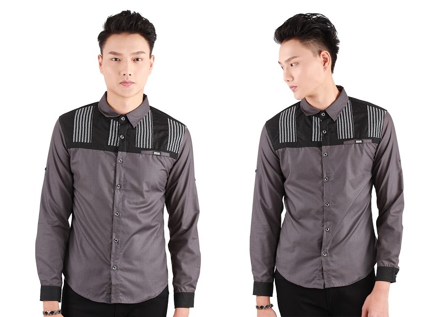 QA-310 Men Trendy Fashion Shirt Grey
