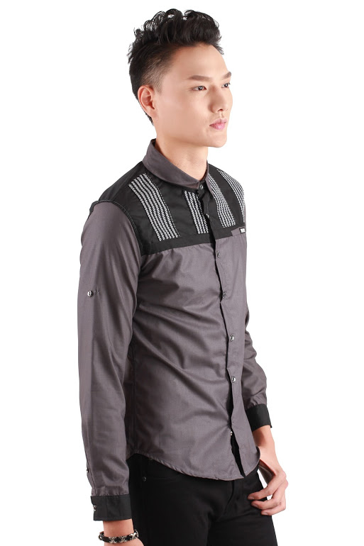QA-310 Men Trendy Fashion Shirt Grey