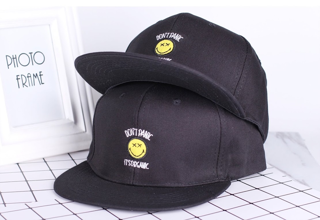 QA-317 Stylish Embroidery Cap Black Don't Panic