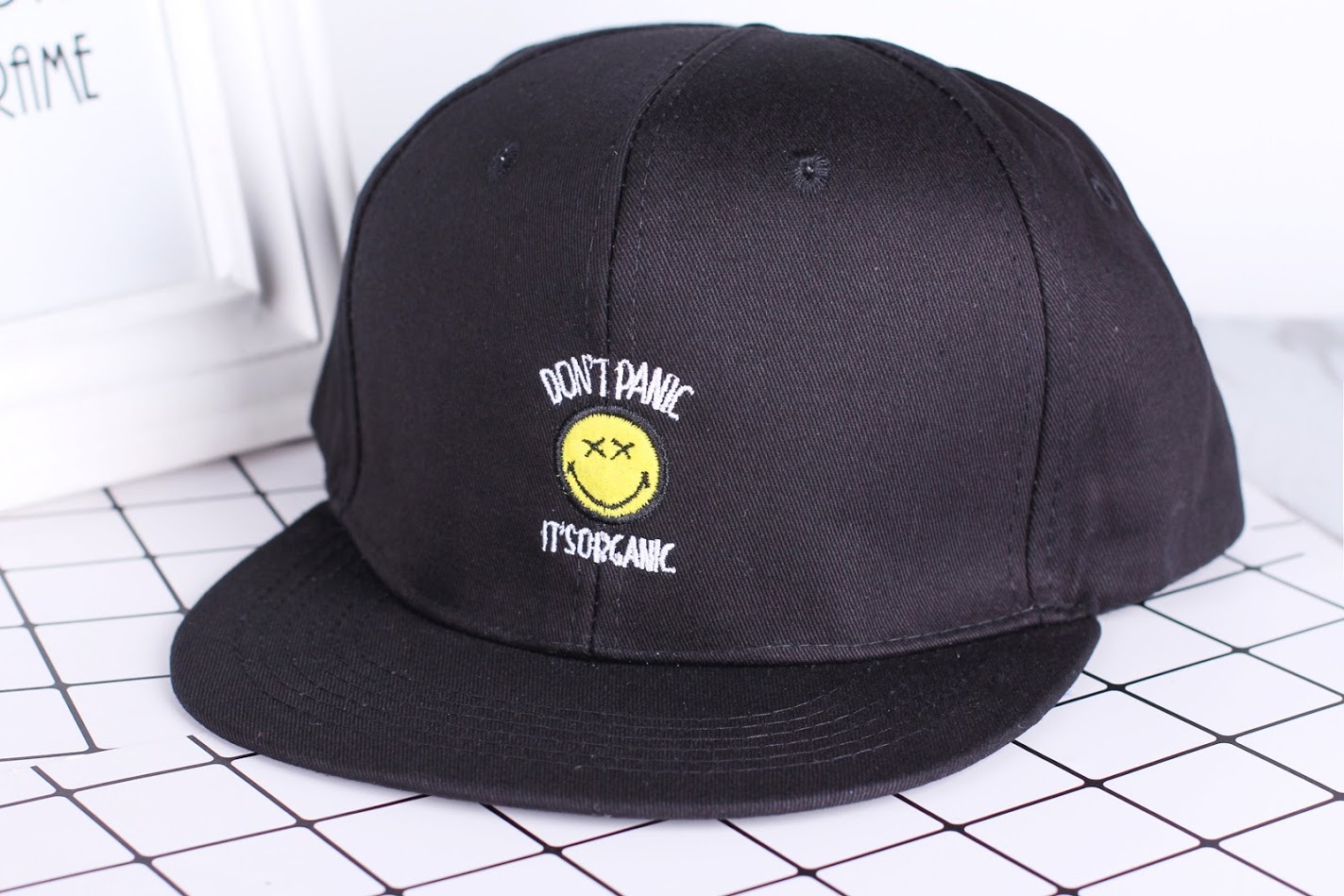 QA-317 Stylish Embroidery Cap Black Don't Panic