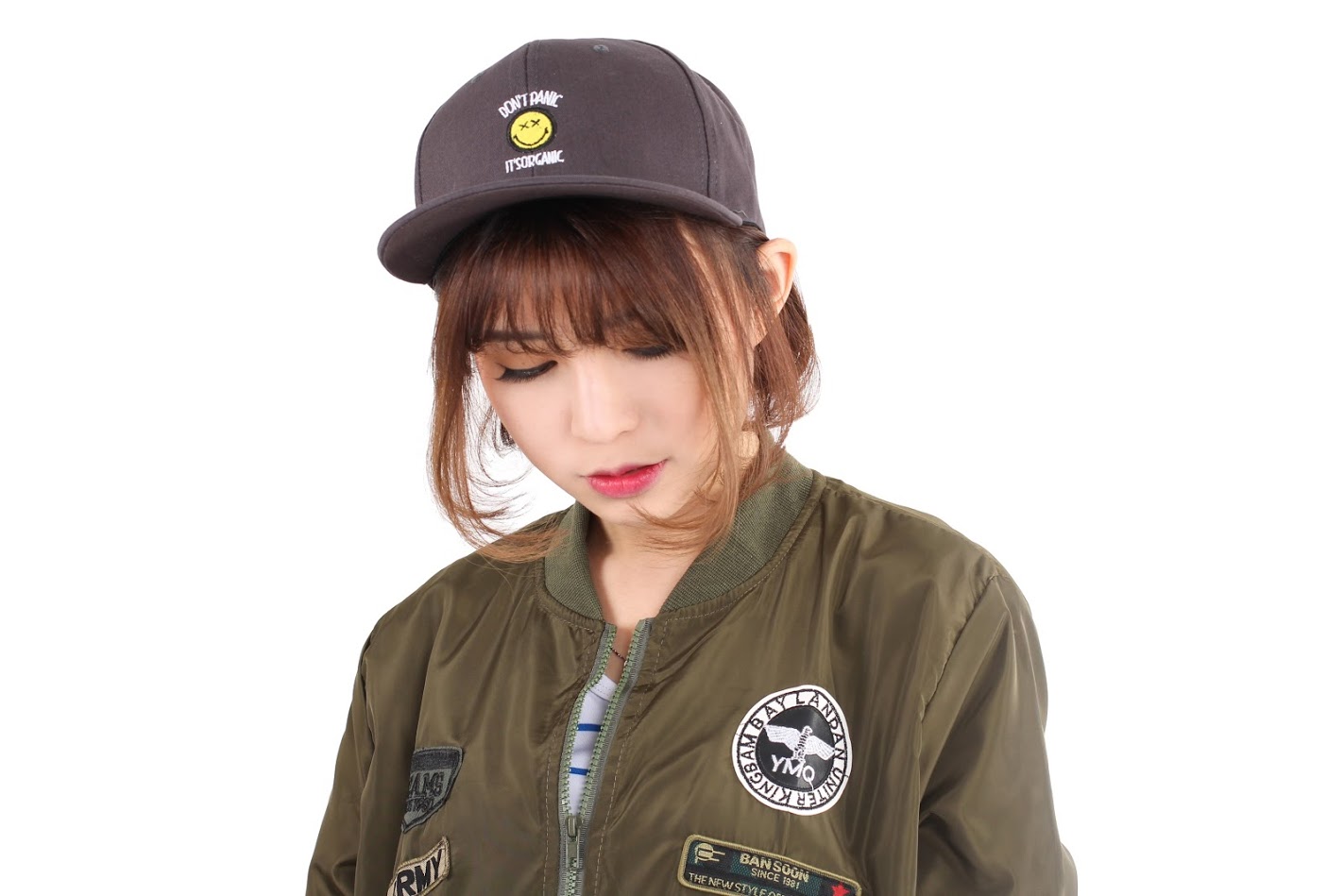 QA-317 Stylish Embroidery Cap Grey Don't Panic