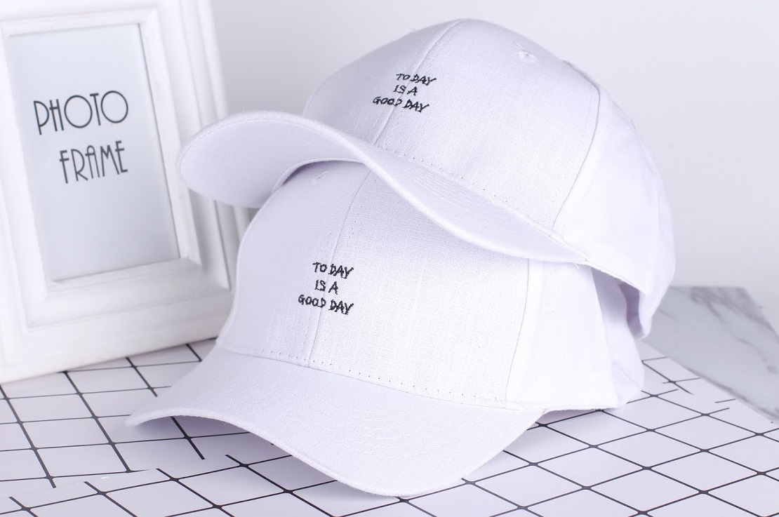 QA-317 Stylish Embroidery Cap White Good Day