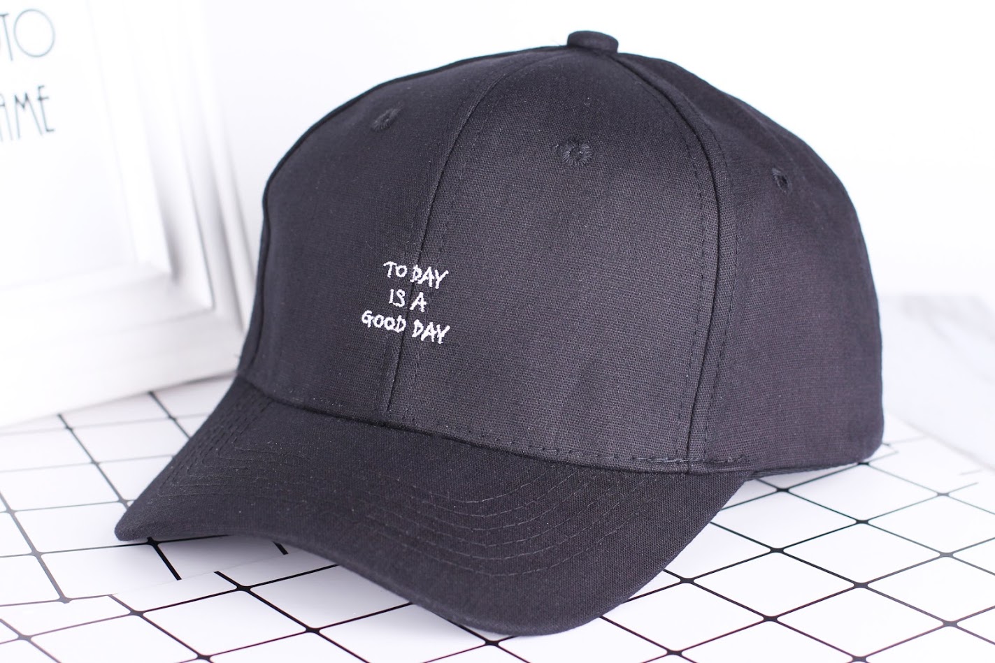 QA-317 Stylish Embroidery Cap Black Good Day