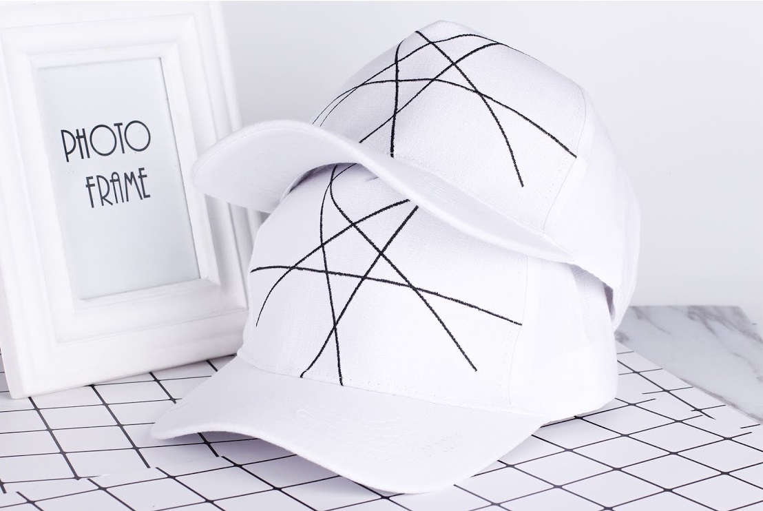 QA-317 Stylish Embroidery Cap White Lines