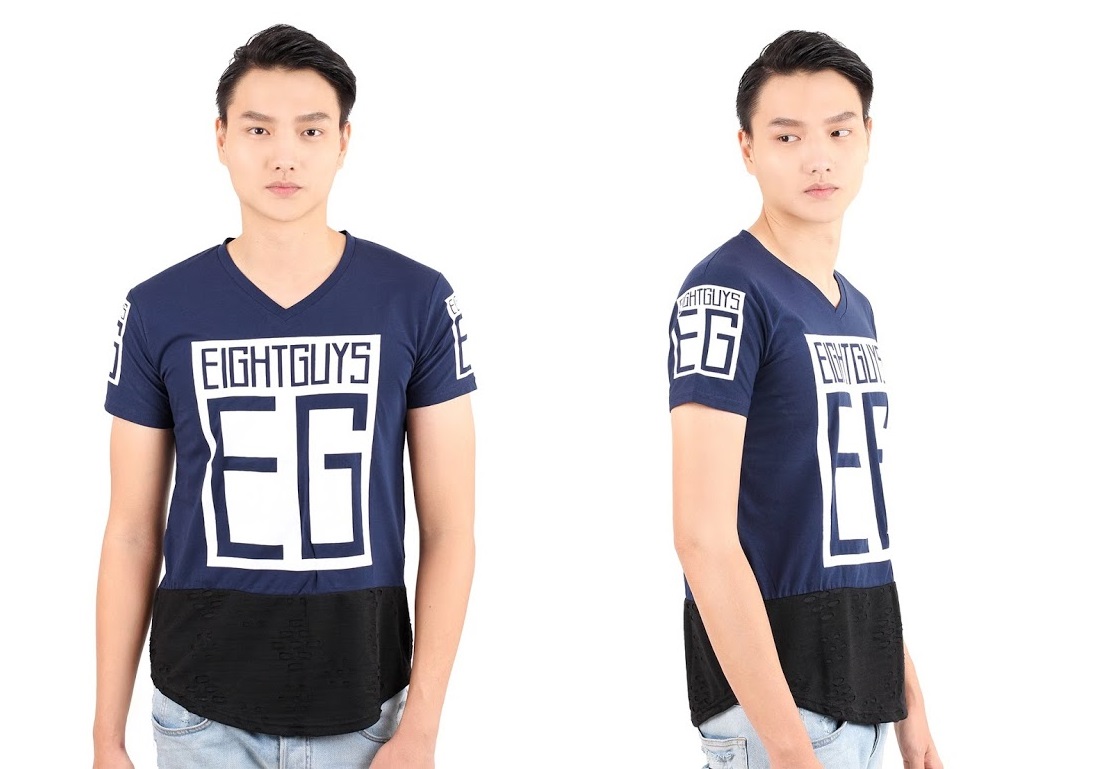 QA-322 Men Fashion T Shirt Navy Blue