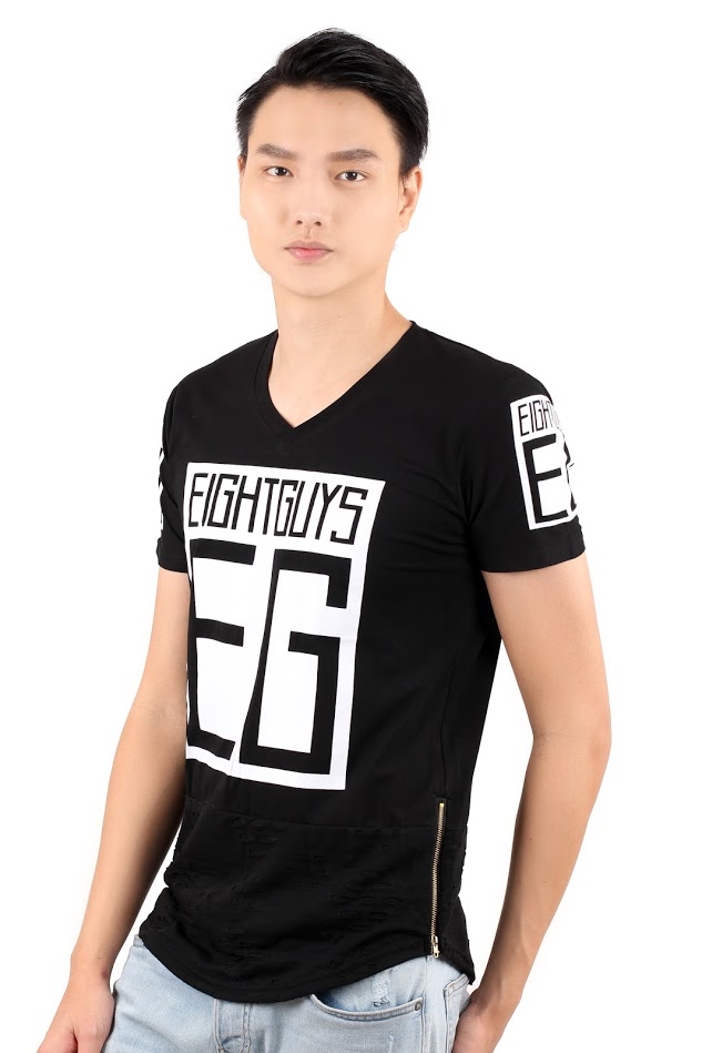 QA-322 Men Fashion T Shirt Black