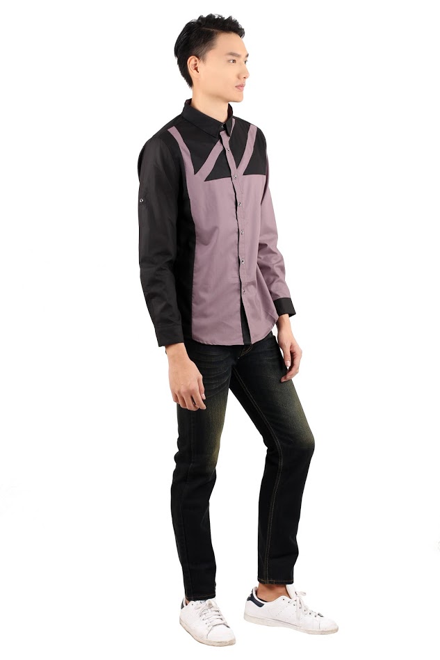 QA-323 Men Casual Shirt Brown