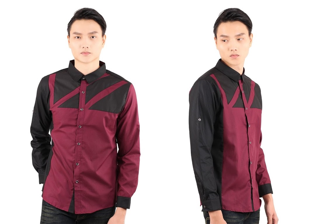 QA-323 Men Casual Shirt Maroon