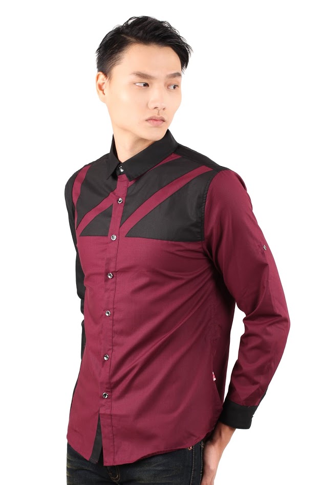 QA-323 Men Casual Shirt Maroon
