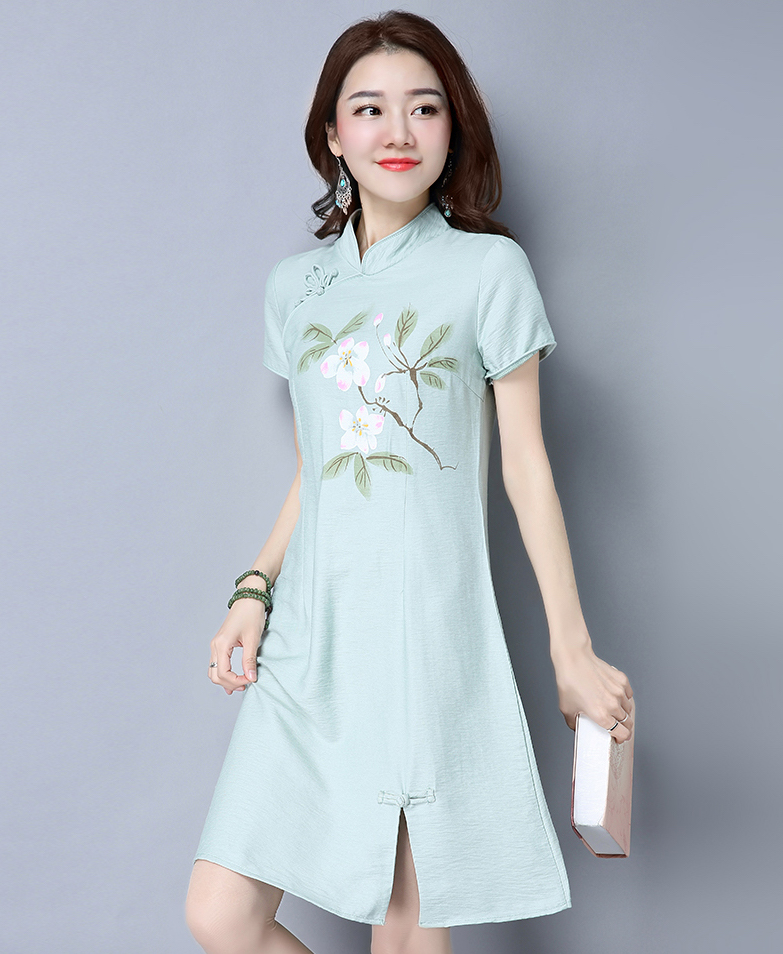 VW12219 Pretty Cheongsam Green