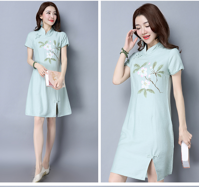 VW12219 Pretty Cheongsam Green