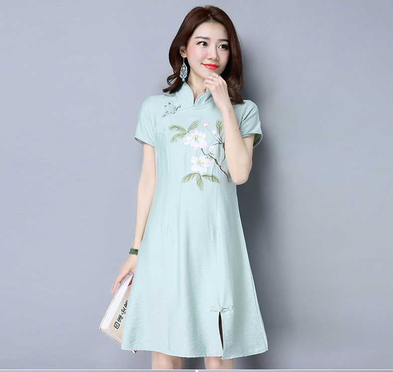 VW12219 Pretty Cheongsam Green