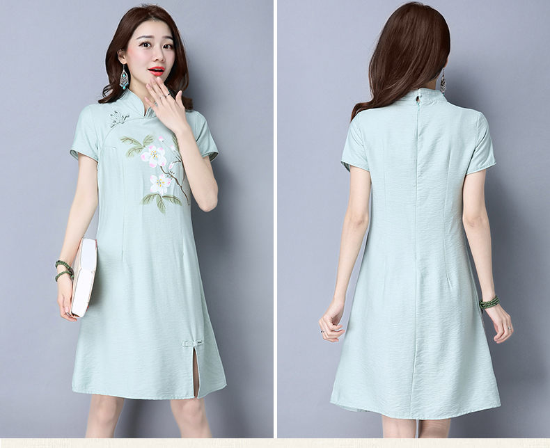 VW12219 Pretty Cheongsam Green