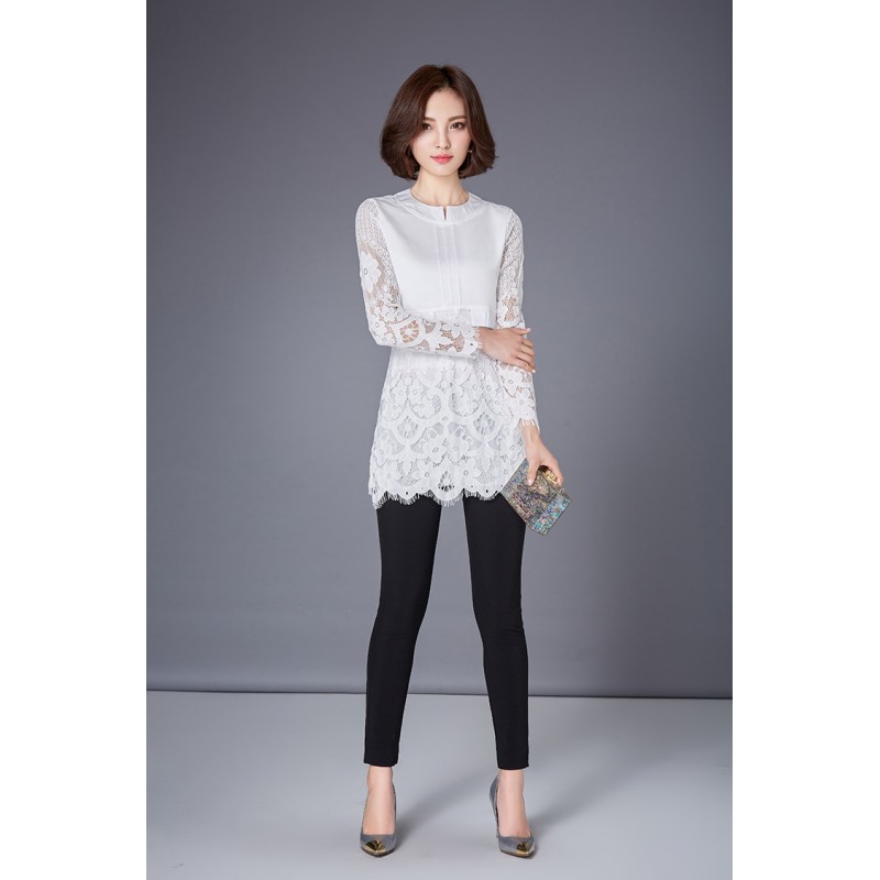 WT21056 Fashion Lace Top White