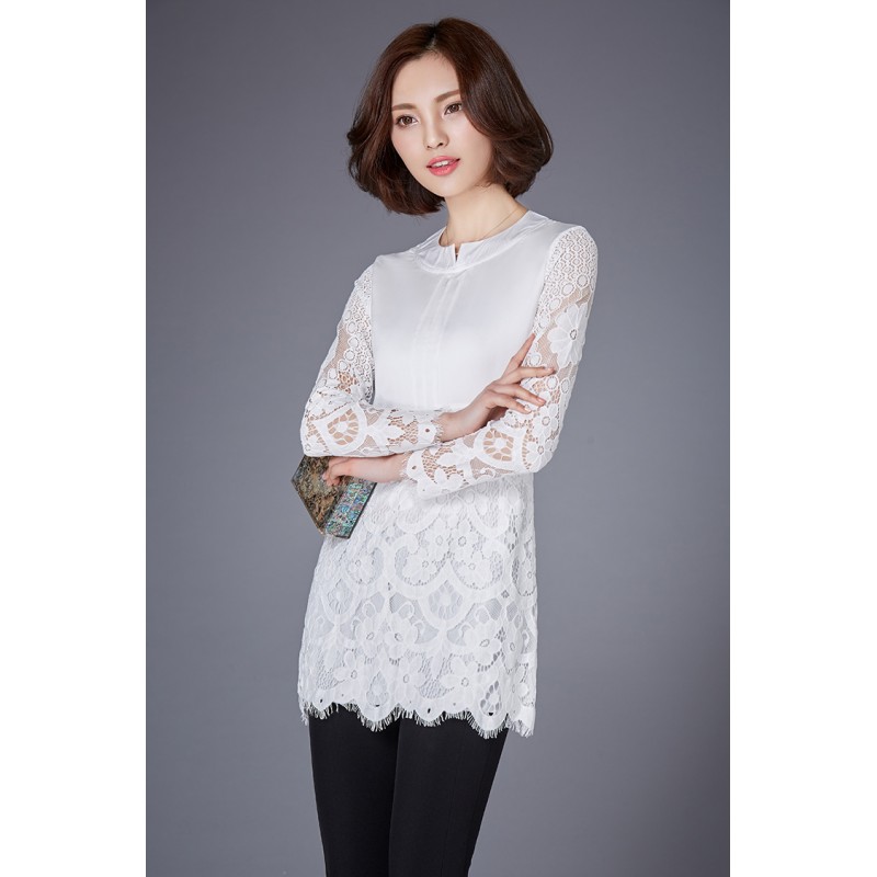 WT21056 Fashion Lace Top White