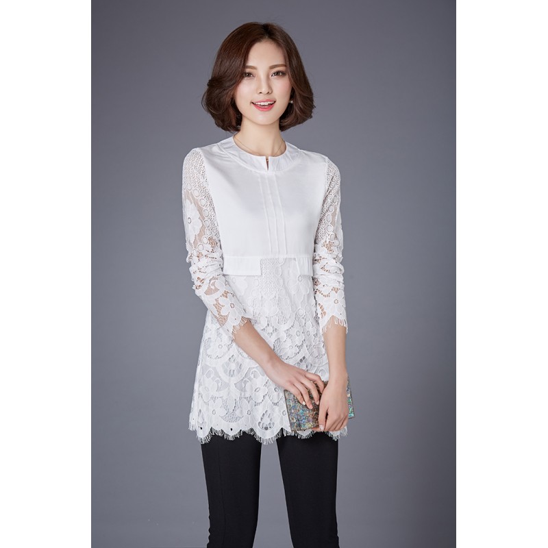 WT21056 Fashion Lace Top White