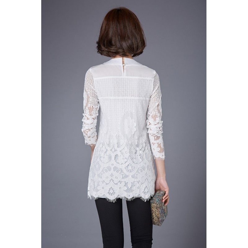 WT21056 Fashion Lace Top White
