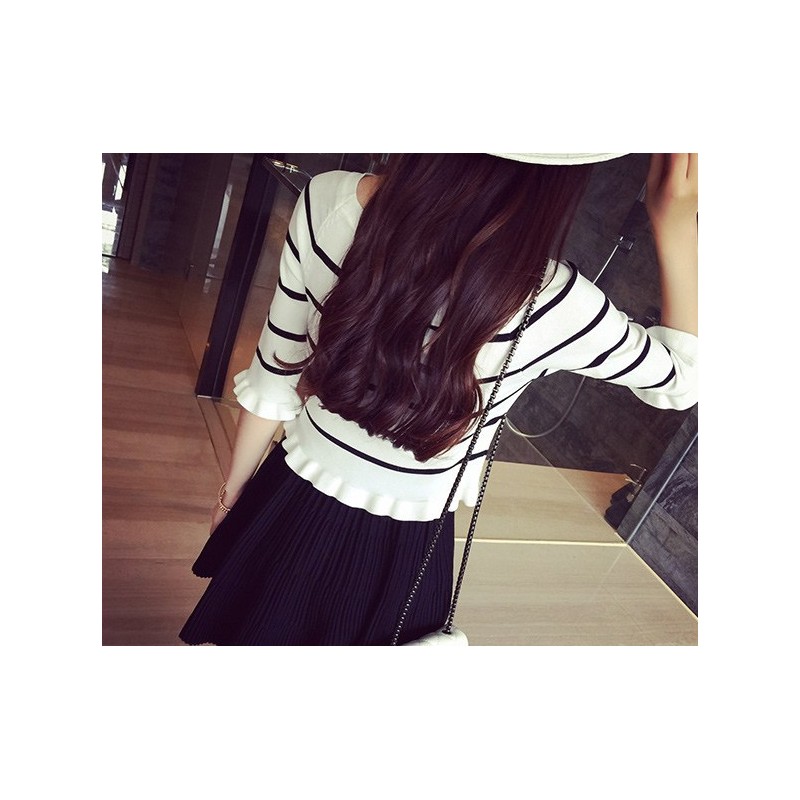 WT21072 Fashion Stripe Top White