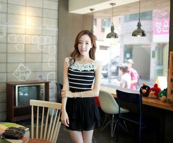WT21078 Korea Fashion Top Black