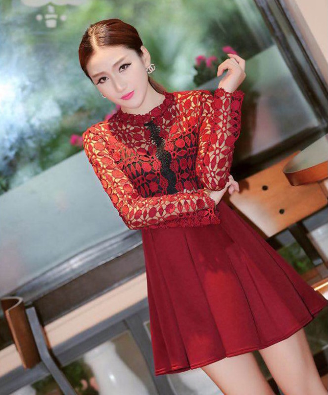WD21103 Elegant Dress Maroon