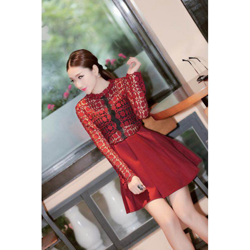 WD21103 Elegant Dress Maroon