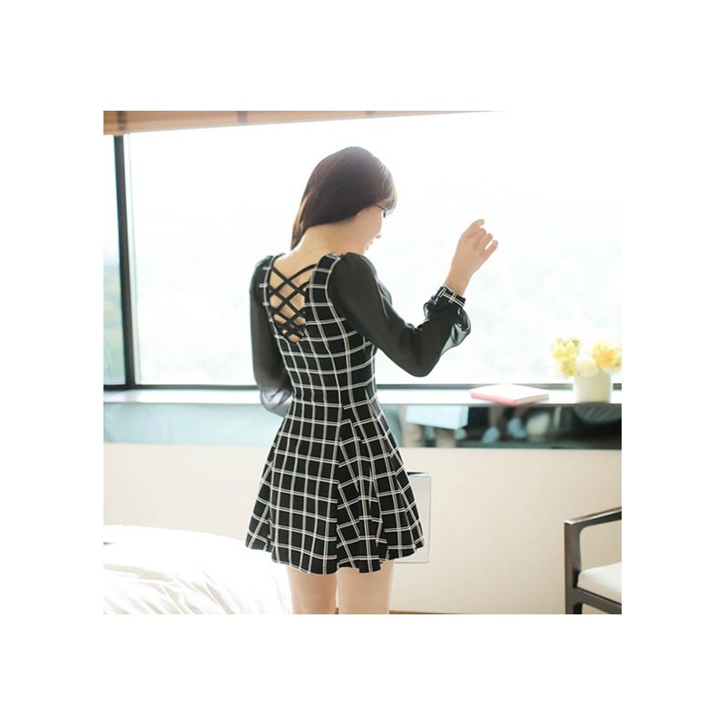 WD21106 Korea Fashion Dress Black